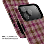 Mulberry Plaid | Pink & Brown Plaid MagSafe Case
