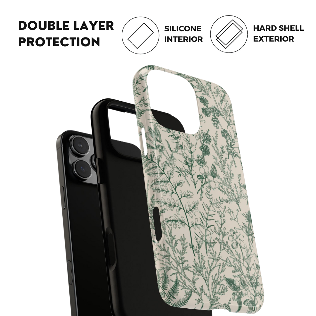 Sage Botanical Floral iPhone Case