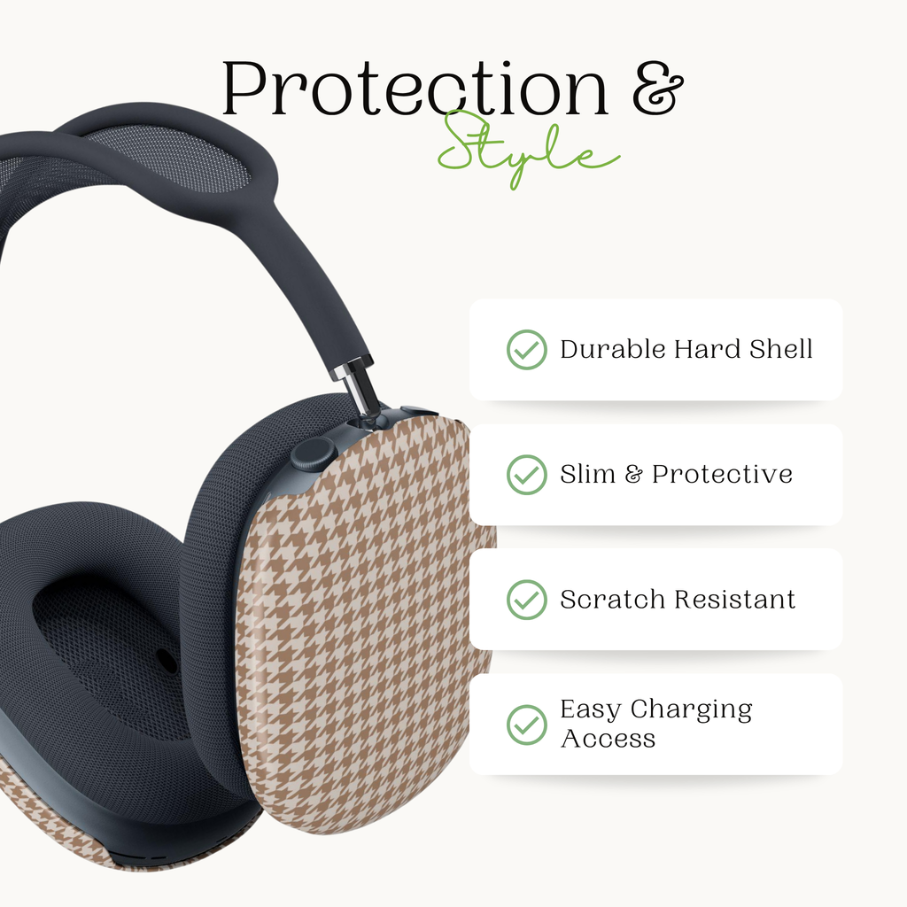 Checked In | Beige Houndstooth AirPods Max Case