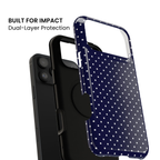 Dotty Chic | Navy Polka Dot iPhone Case