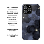 Doble exposición | Funda para iPhone con diseño floral azul