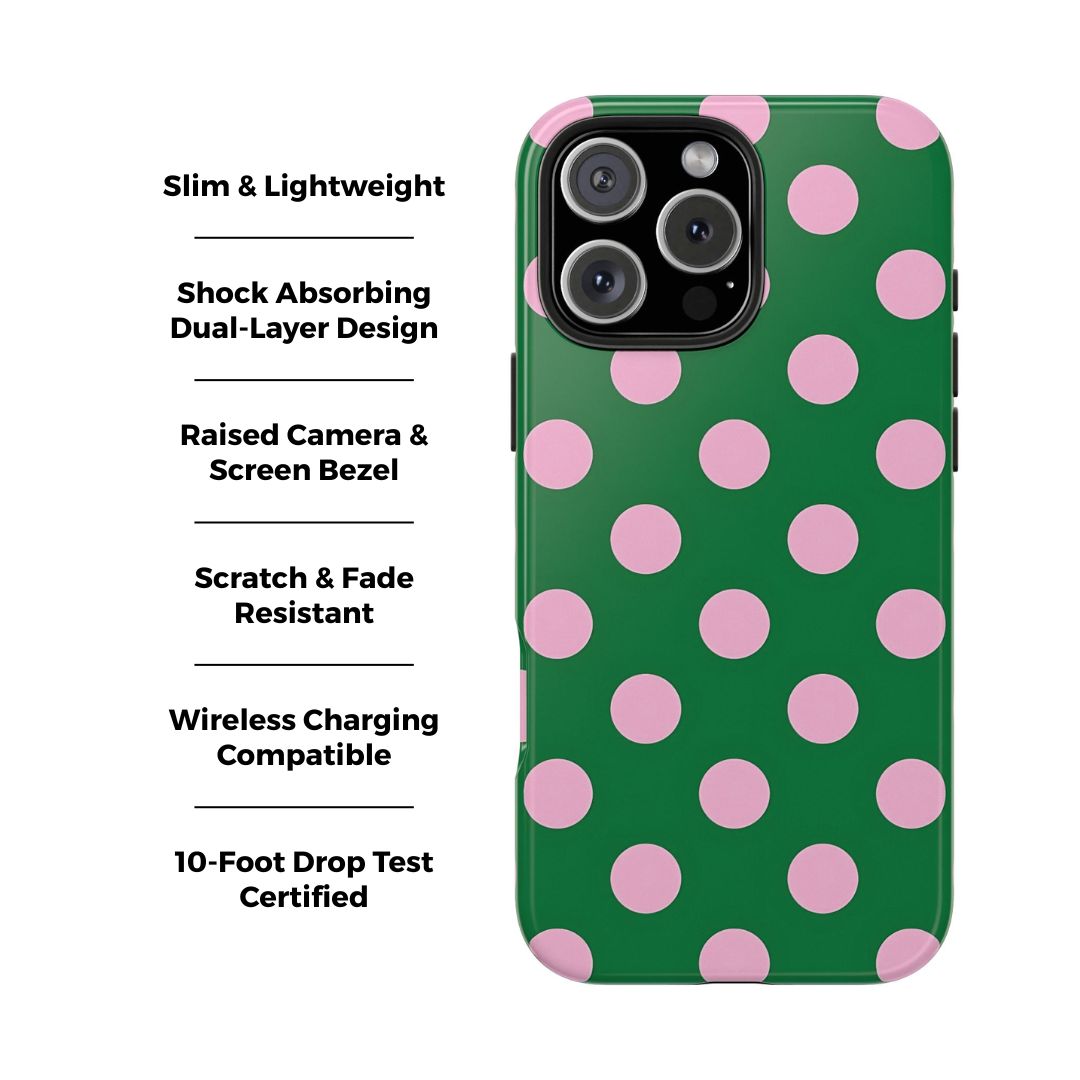 Dots Green Polka Dot iPhone Case