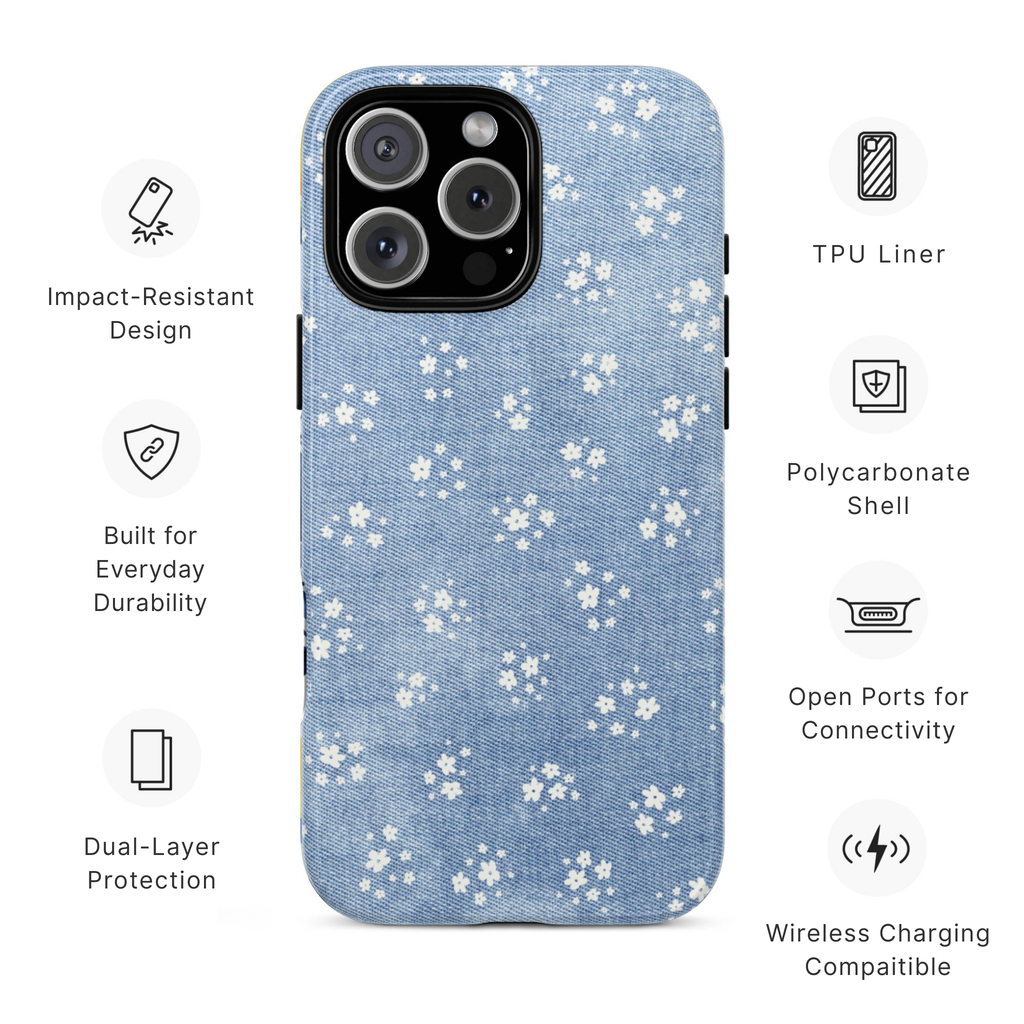 Denim Daisy Phone Case