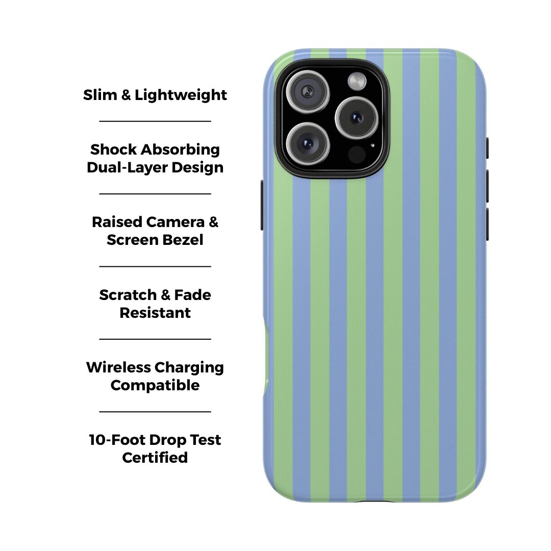 Mint Julep Pastel Striped iPhone Case