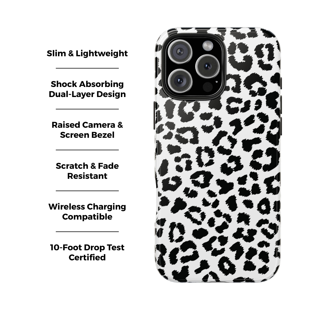 Meow | Funda para iPhone con estampado de leopardo
