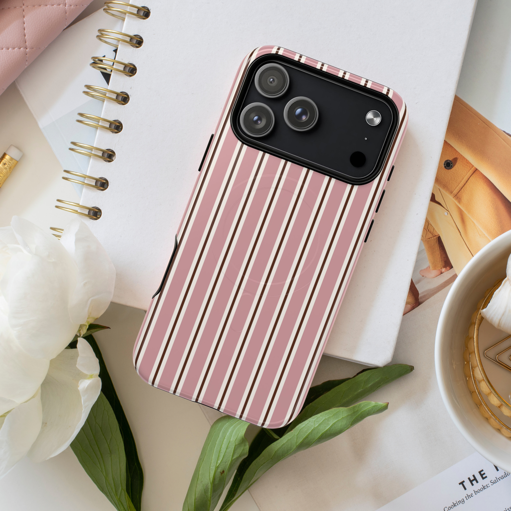 Pink on Repeat | Blush Stripe MagSafe Case
