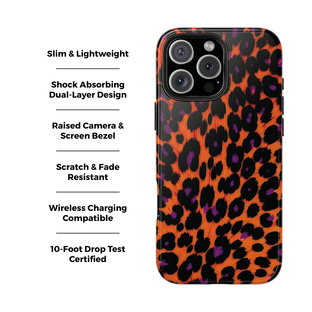 Orange Leopard Animal Print iPhone Case