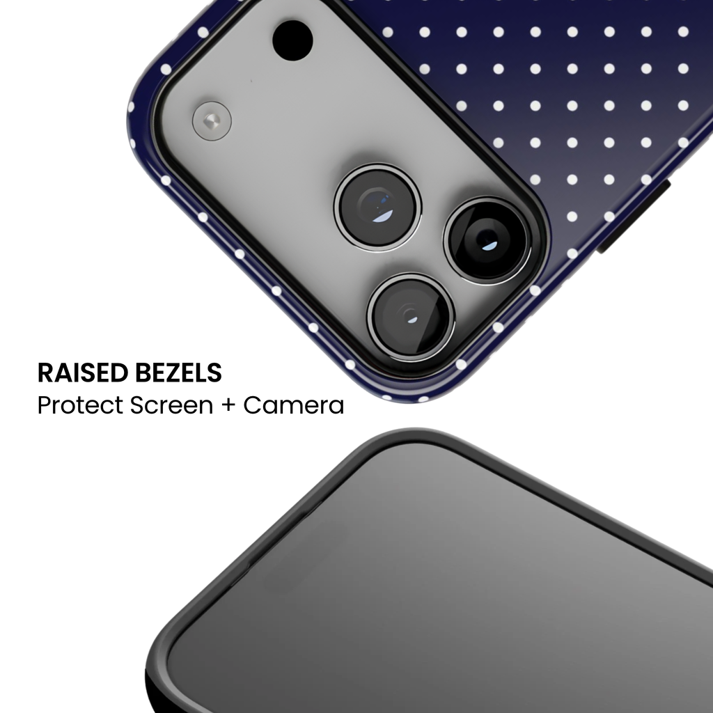 Dotty Chic | Navy Polka Dot iPhone Case