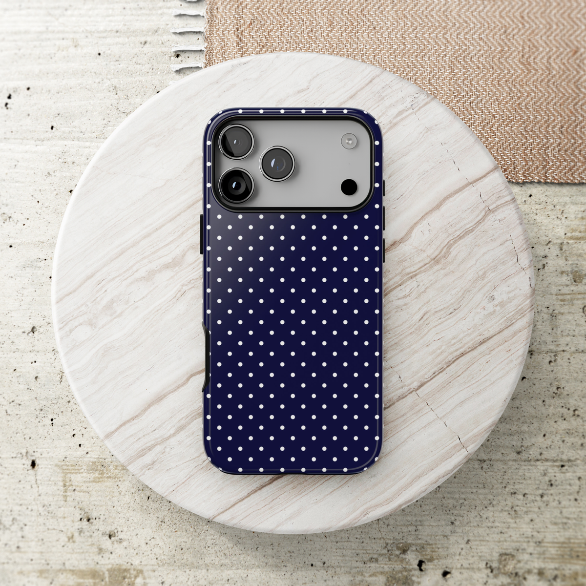 Dotty Chic | Navy Polka Dot iPhone Case