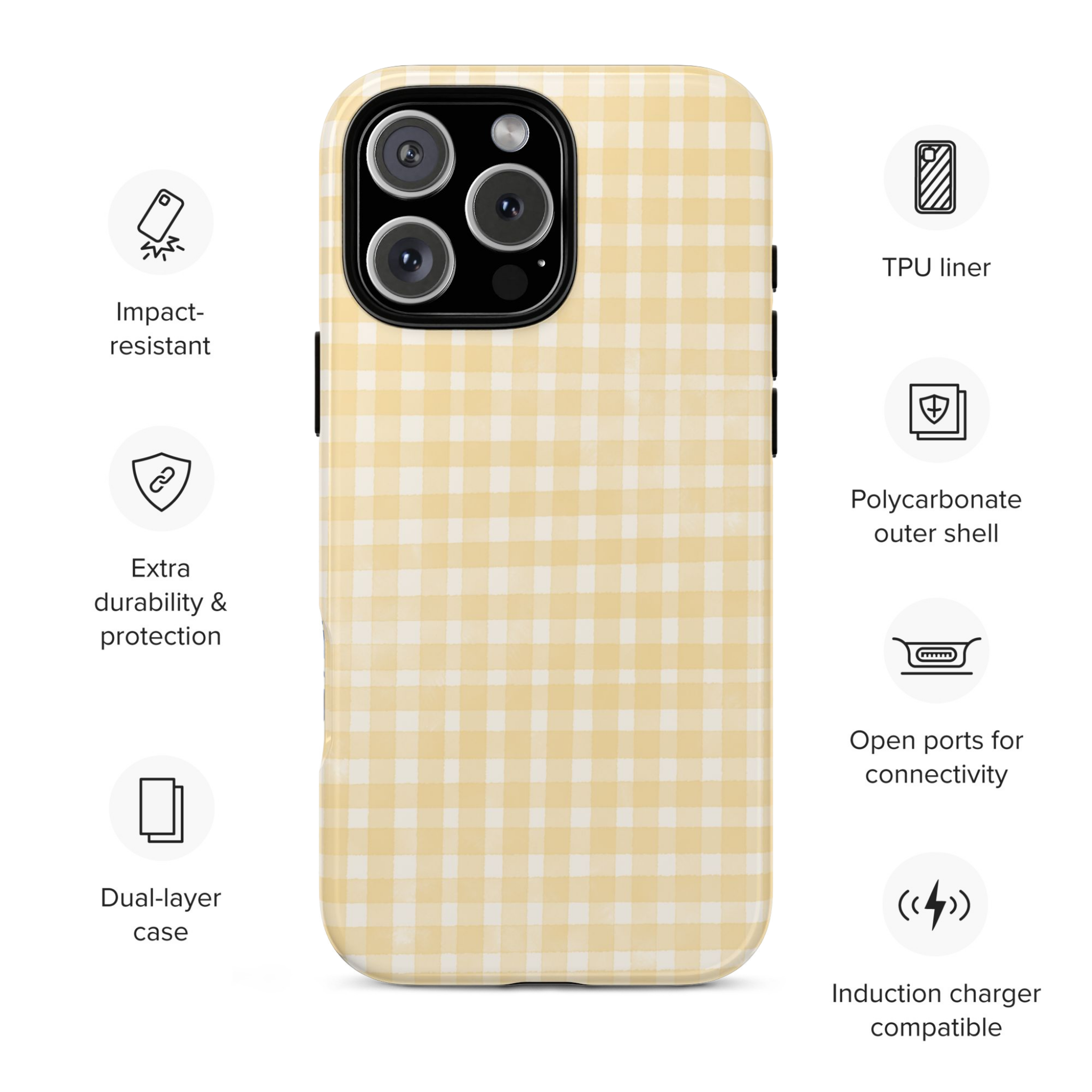 Buttercup Check Phone Case