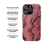 Funda para iPhone con estampado de serpiente y pitón rosa