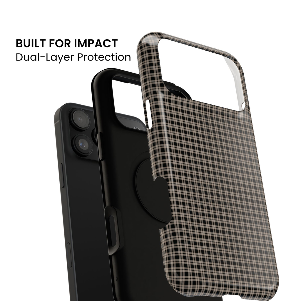 Boyfriend Flannel | Neutral Plaid iPhone Case