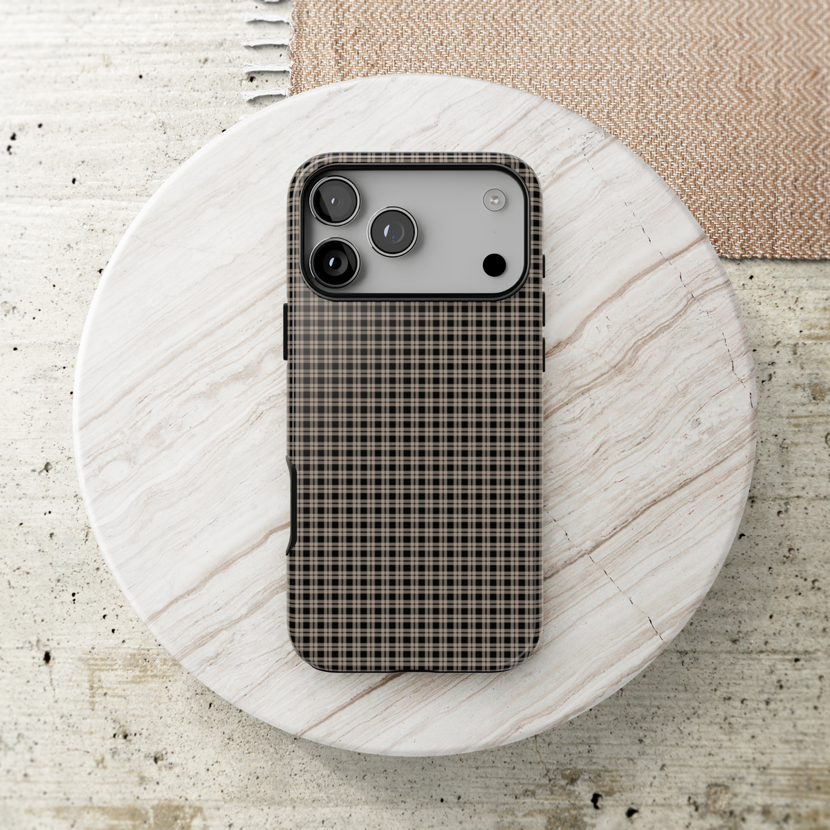 Boyfriend Flannel | Neutral Plaid iPhone Case
