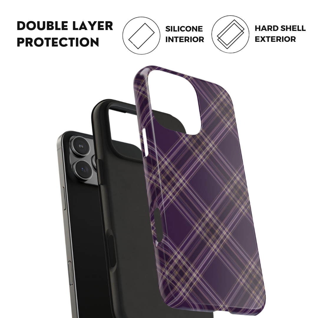 Plaid Prune | Coque iPhone Rétro