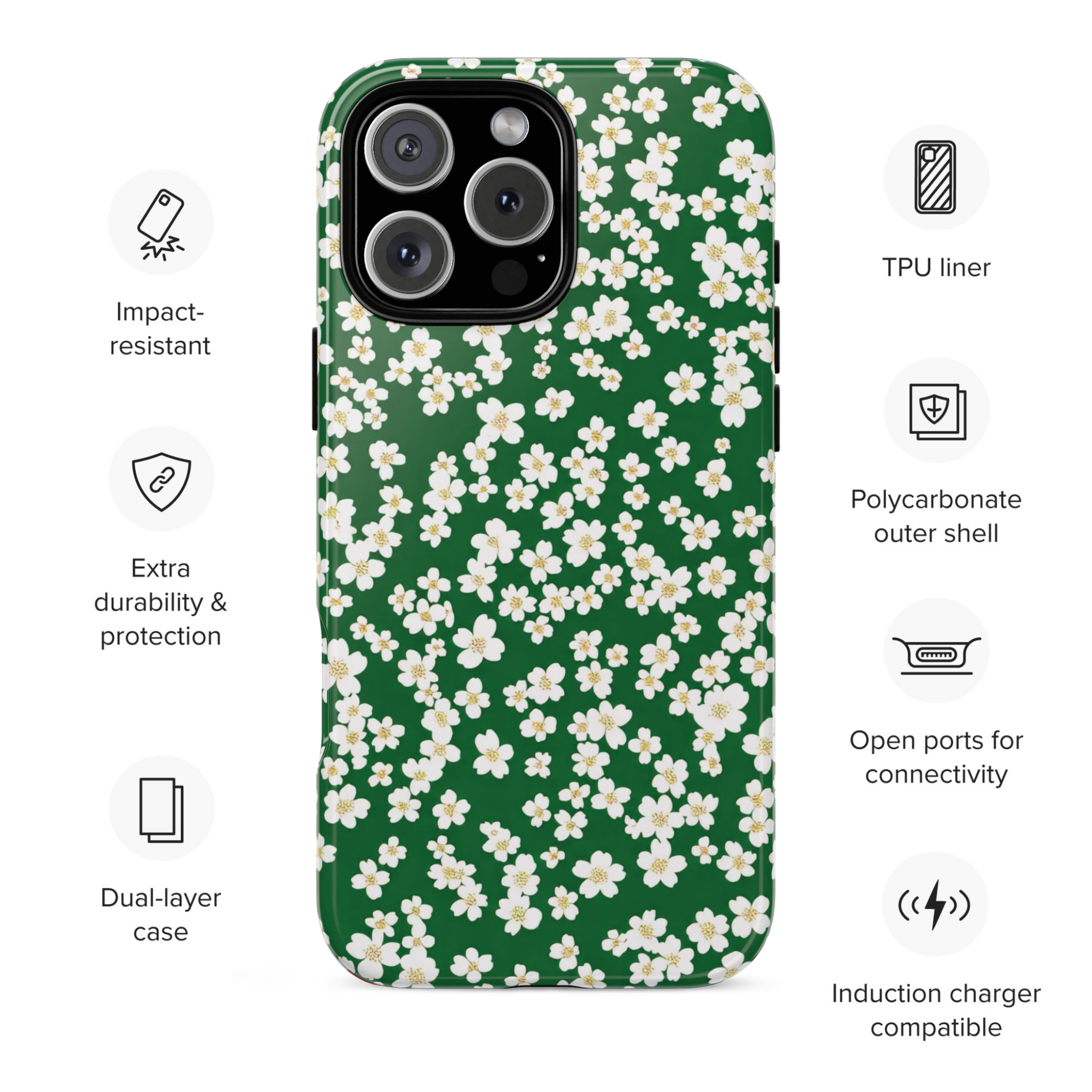 Emerald Bloom iPhone Case