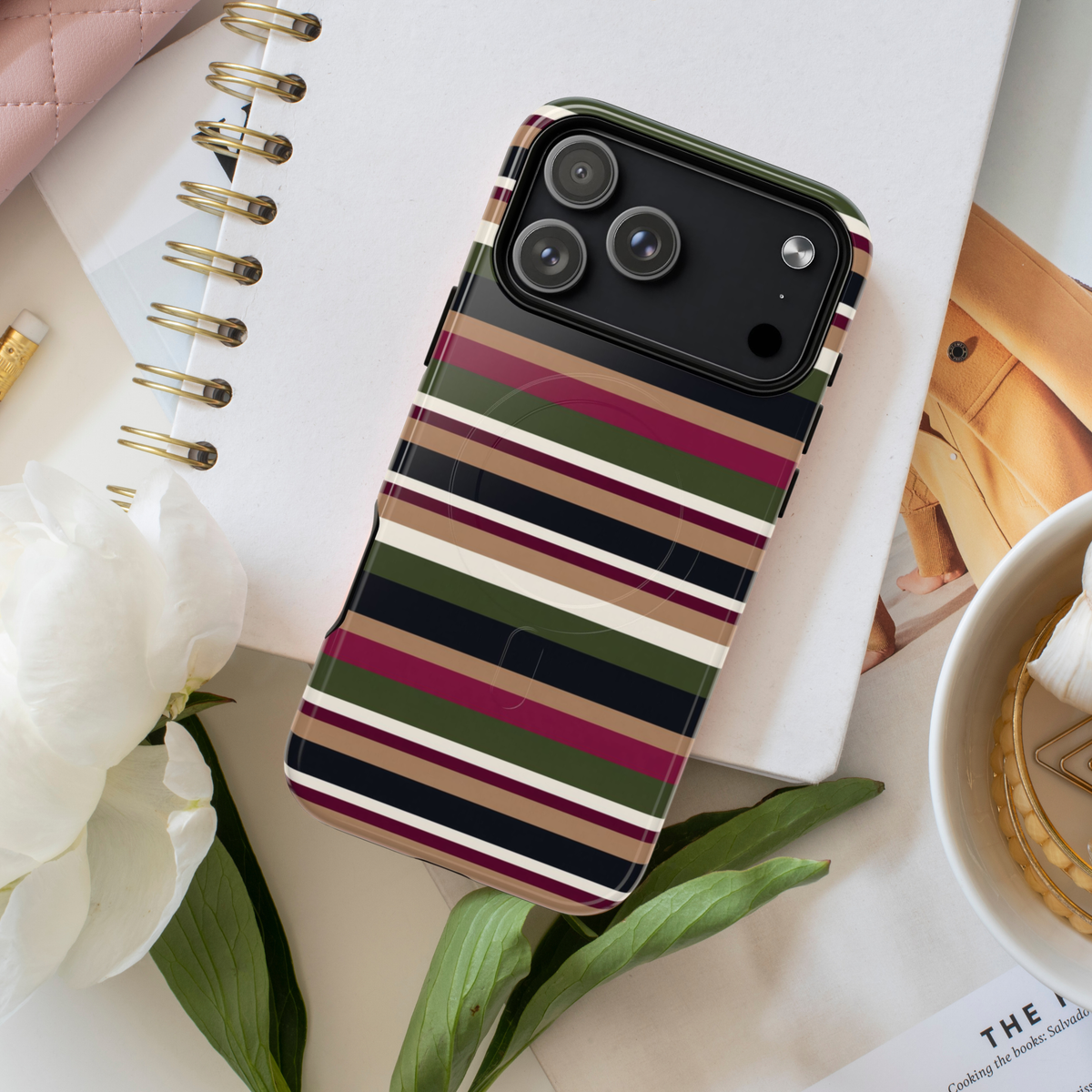 West End | Retro Striped MagSafe Case