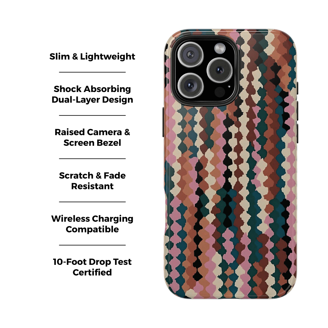 Coque iPhone à rayures bohèmes | Arty