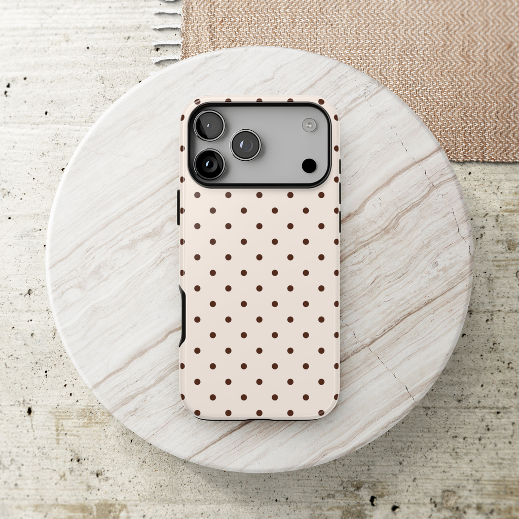 Vanilla Bean | Brown Polka Dot iPhone Case