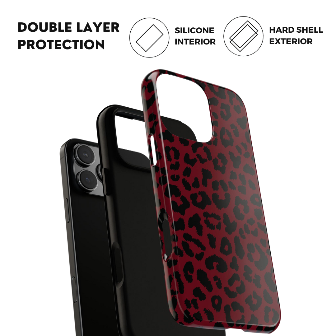 Gone Wild | Funda para iPhone con estampado de leopardo rojo