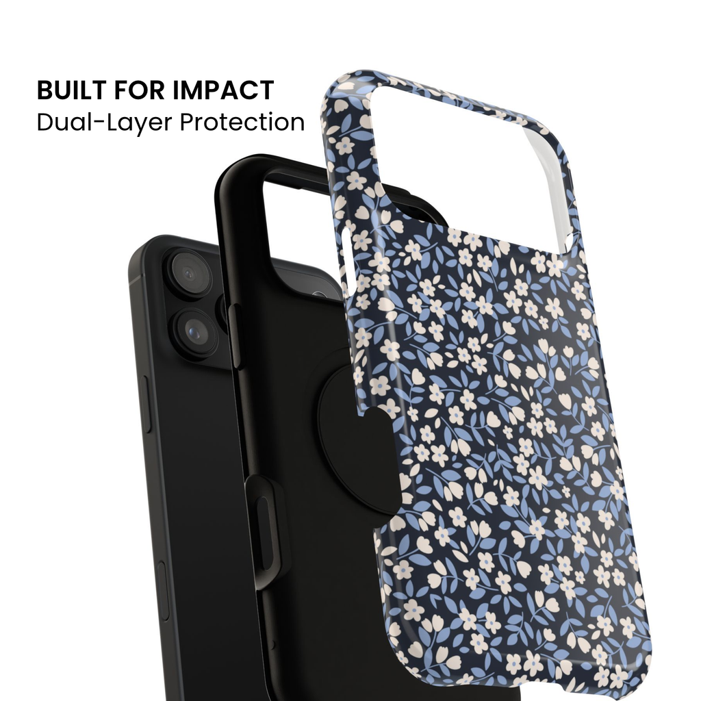Ditsy Darling | Navy Blue Floral iPhone Case