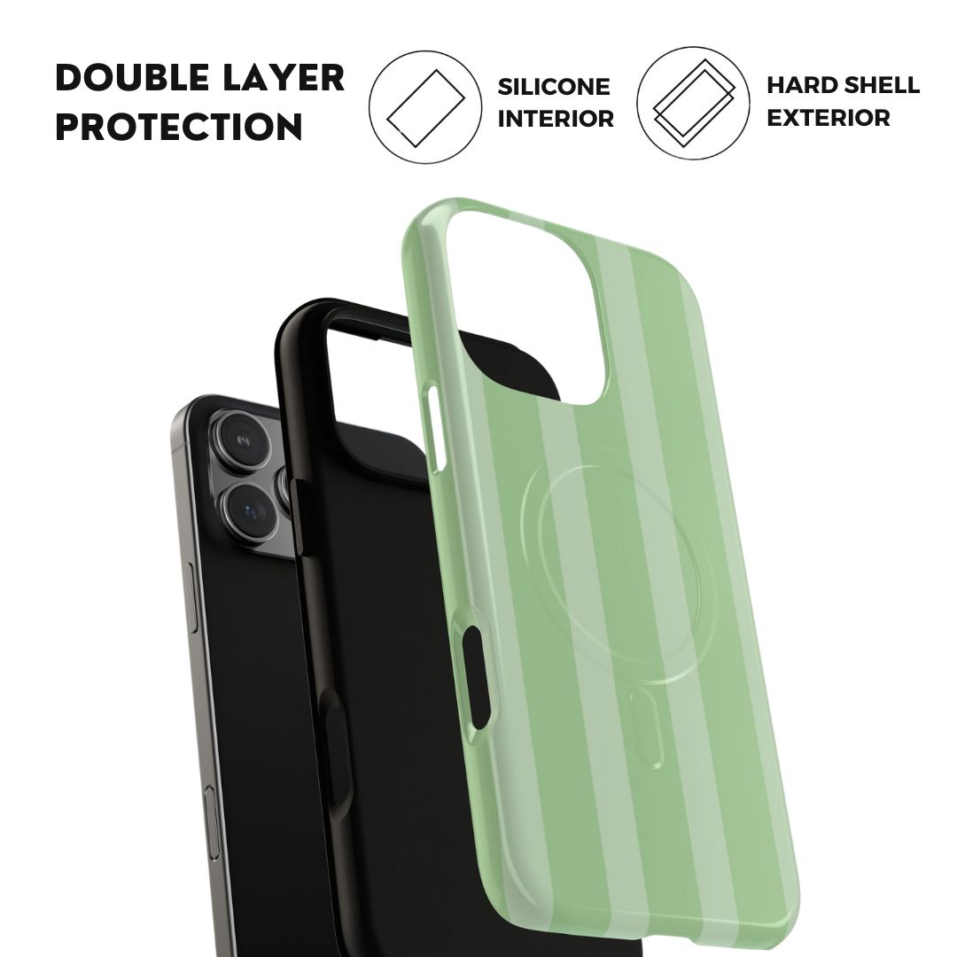 Pistachio Green Striped MagSafe Case