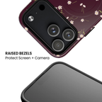 Dainty Daisy | Burgundy Floral MagSafe Case