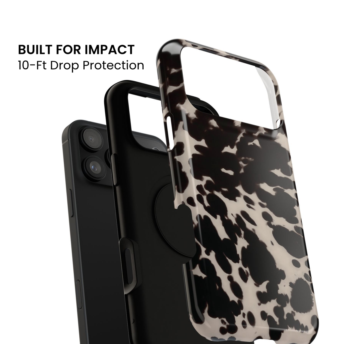 Spotted Cutie | Black & Cream Cow Print iPhone Case