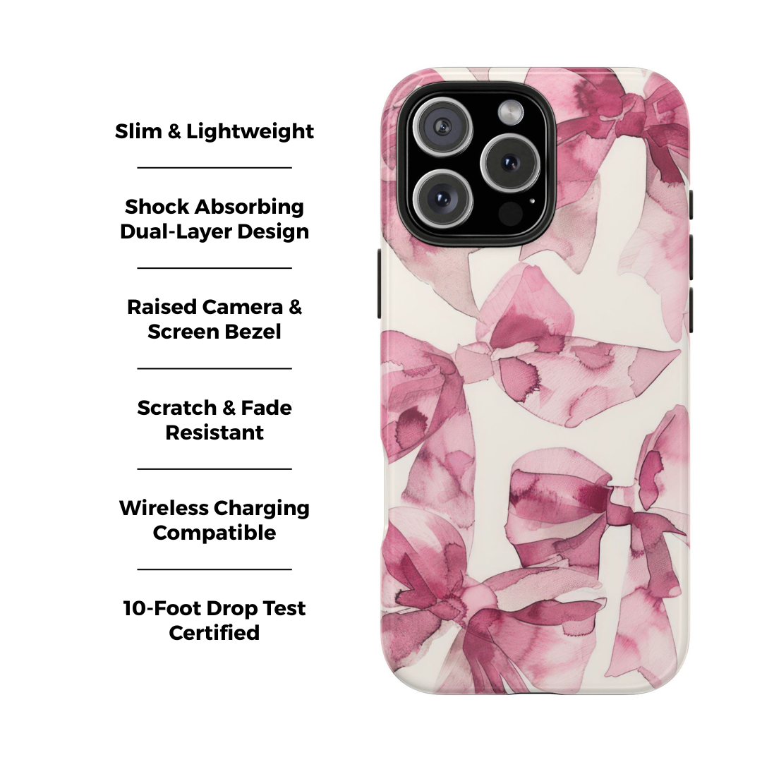 Coque iPhone Whimsy | Nœuds roses