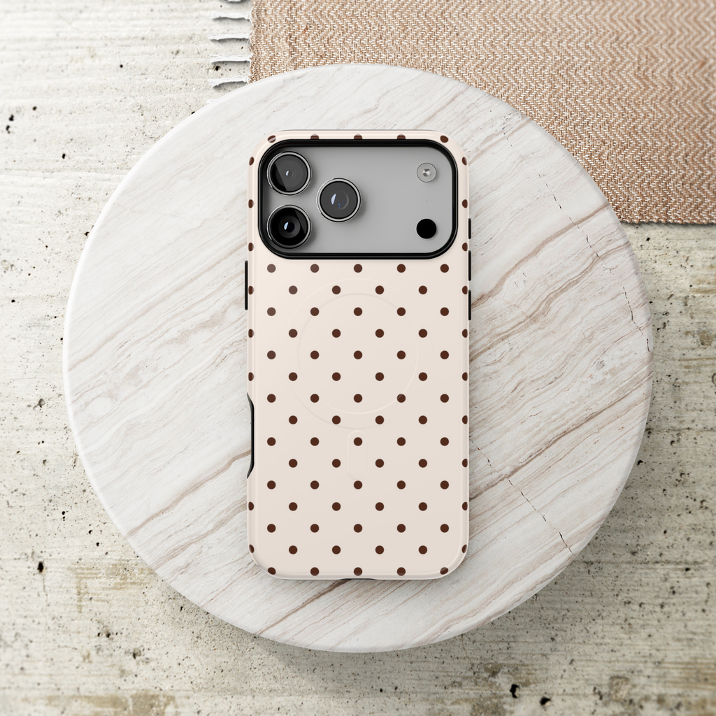 Vanilla Bean | Brown Polka Dot MagSafe Case