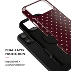 Pretty Please | Funda para iPhone con lunares burdeos