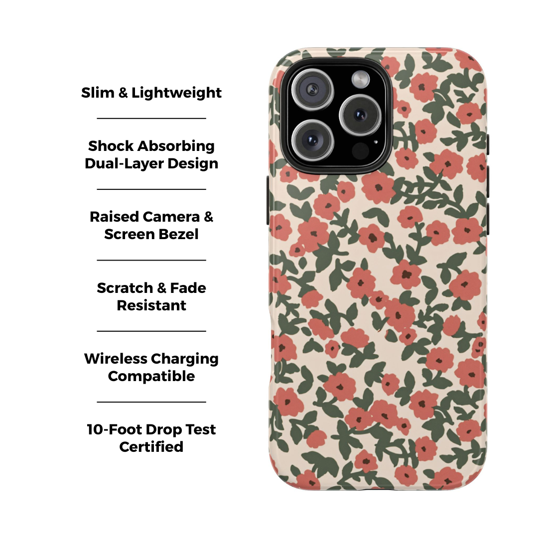 Painted Petals Floral iPhone Case
