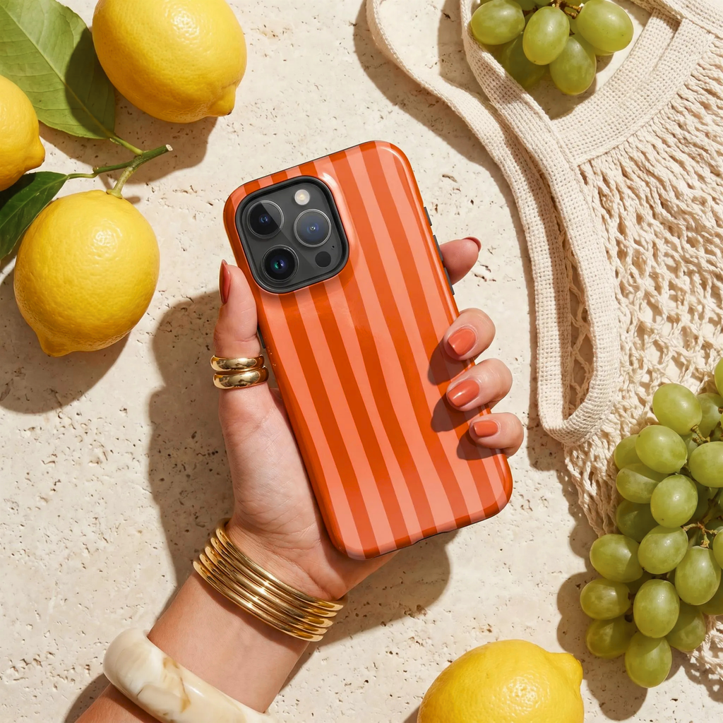 Orange Crush | Wavy Stripe iPhone Case