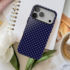 Dotty Chic | Navy Polka Dot iPhone Case