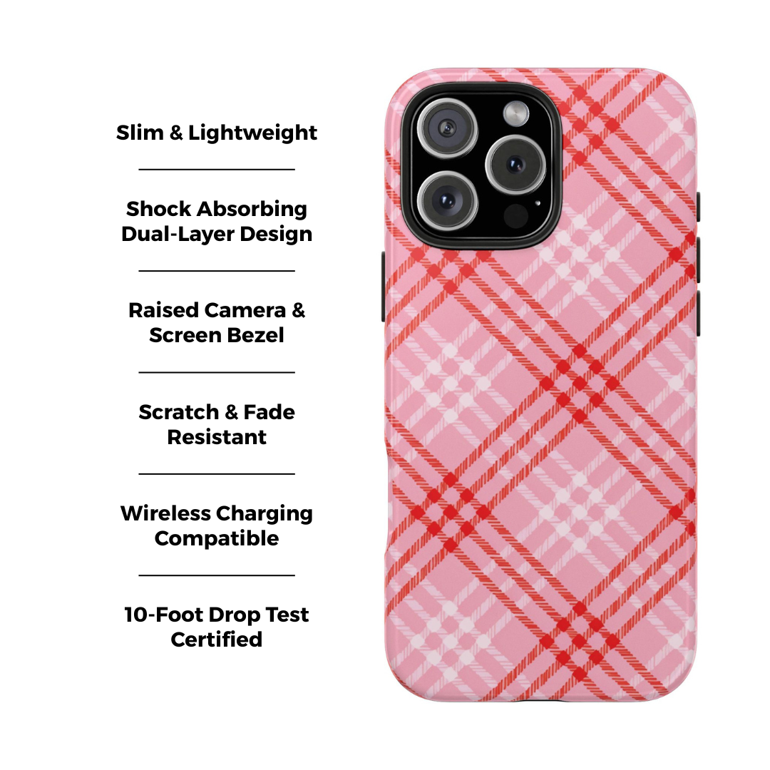 Chanelle Pink Plaid iPhone Case