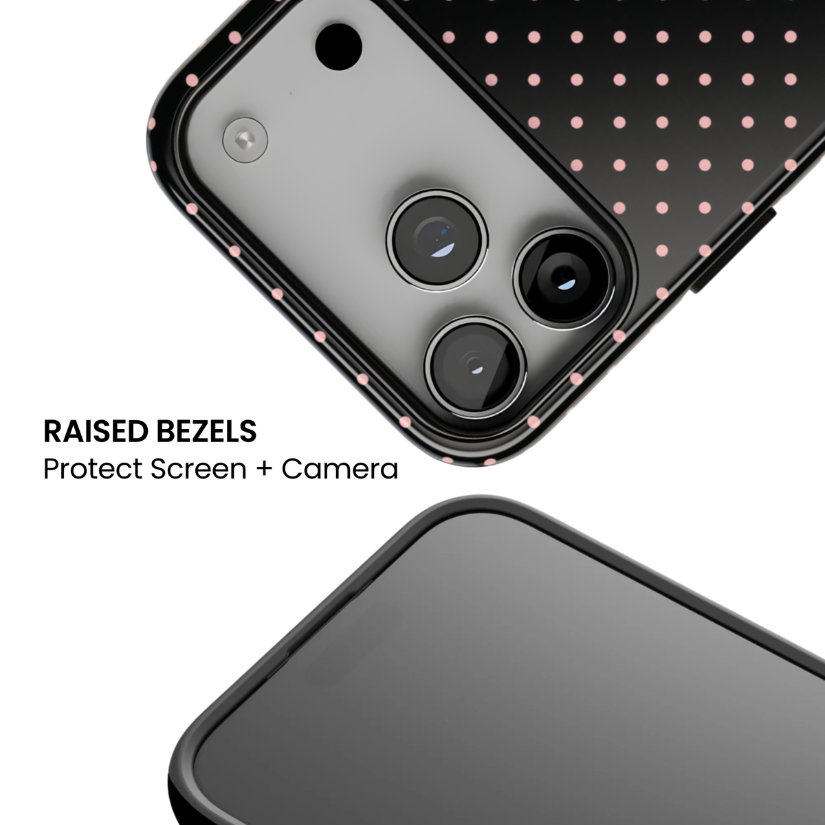 Polka Flirt | Pink & Black Polka Dot iPhone Case