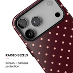 Pretty Please | Funda para iPhone con lunares burdeos