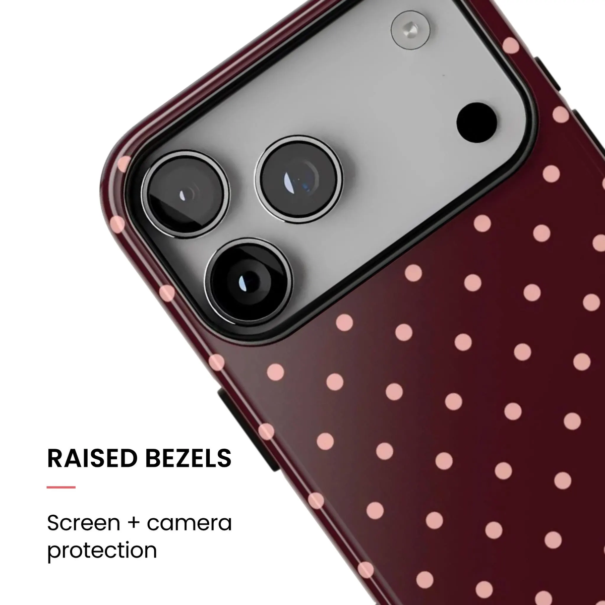 Pretty Please | Funda para iPhone con lunares burdeos