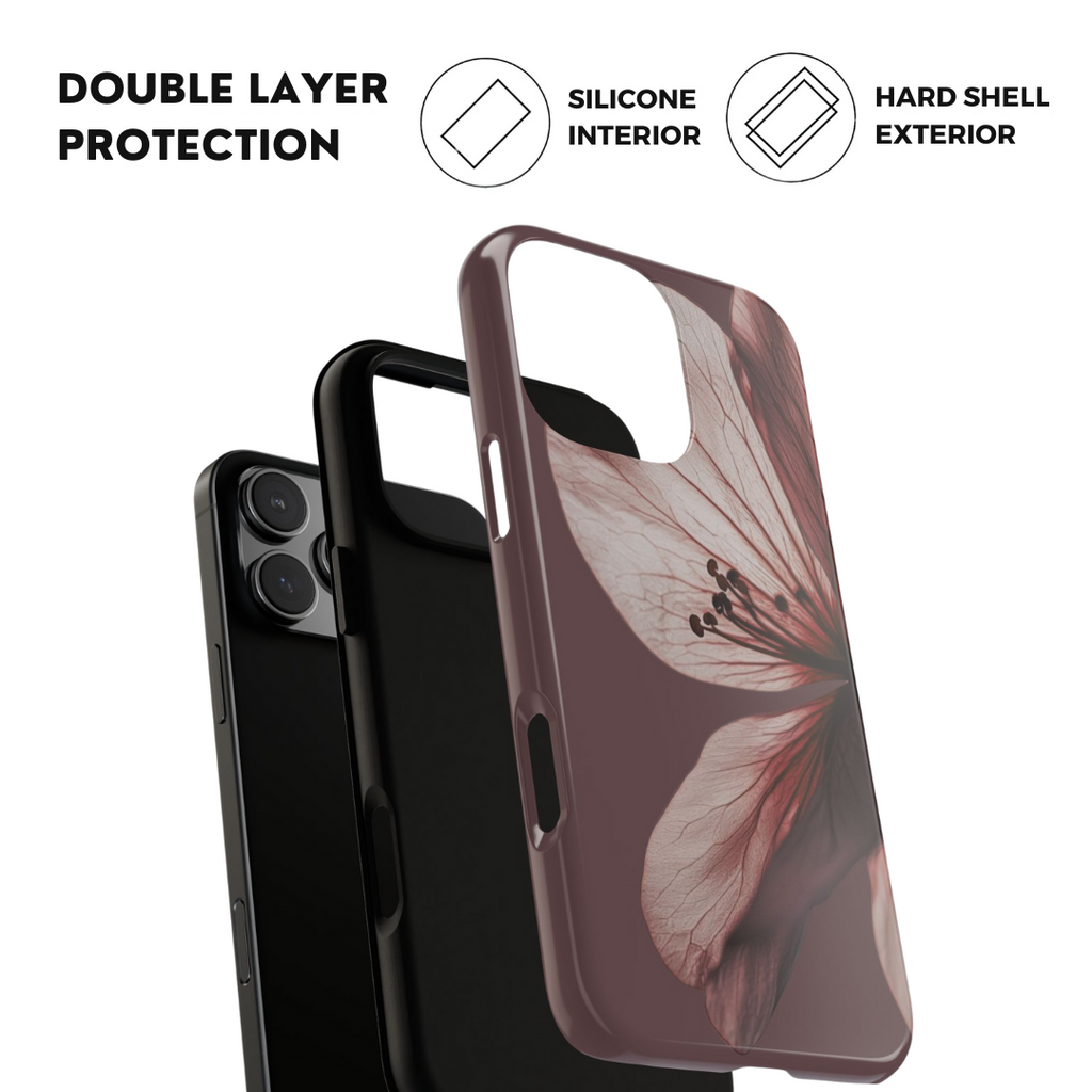 Funda para iPhone con diseño de flores y tentación