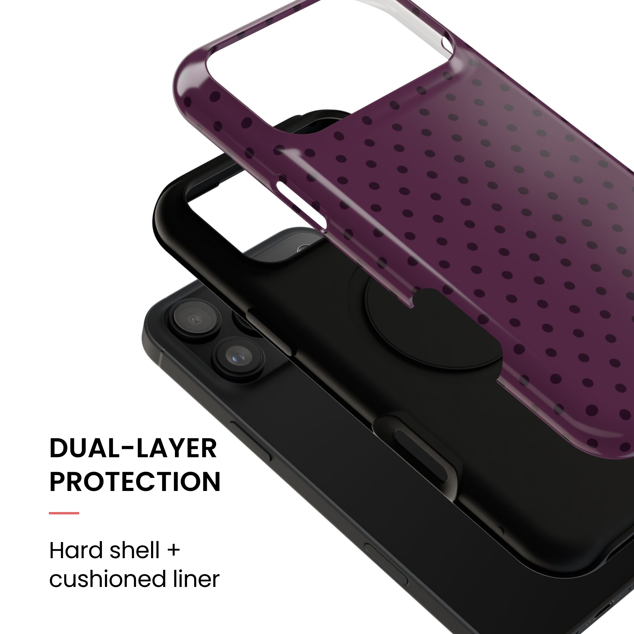 Plum Mood | Polka Dot iPhone Case