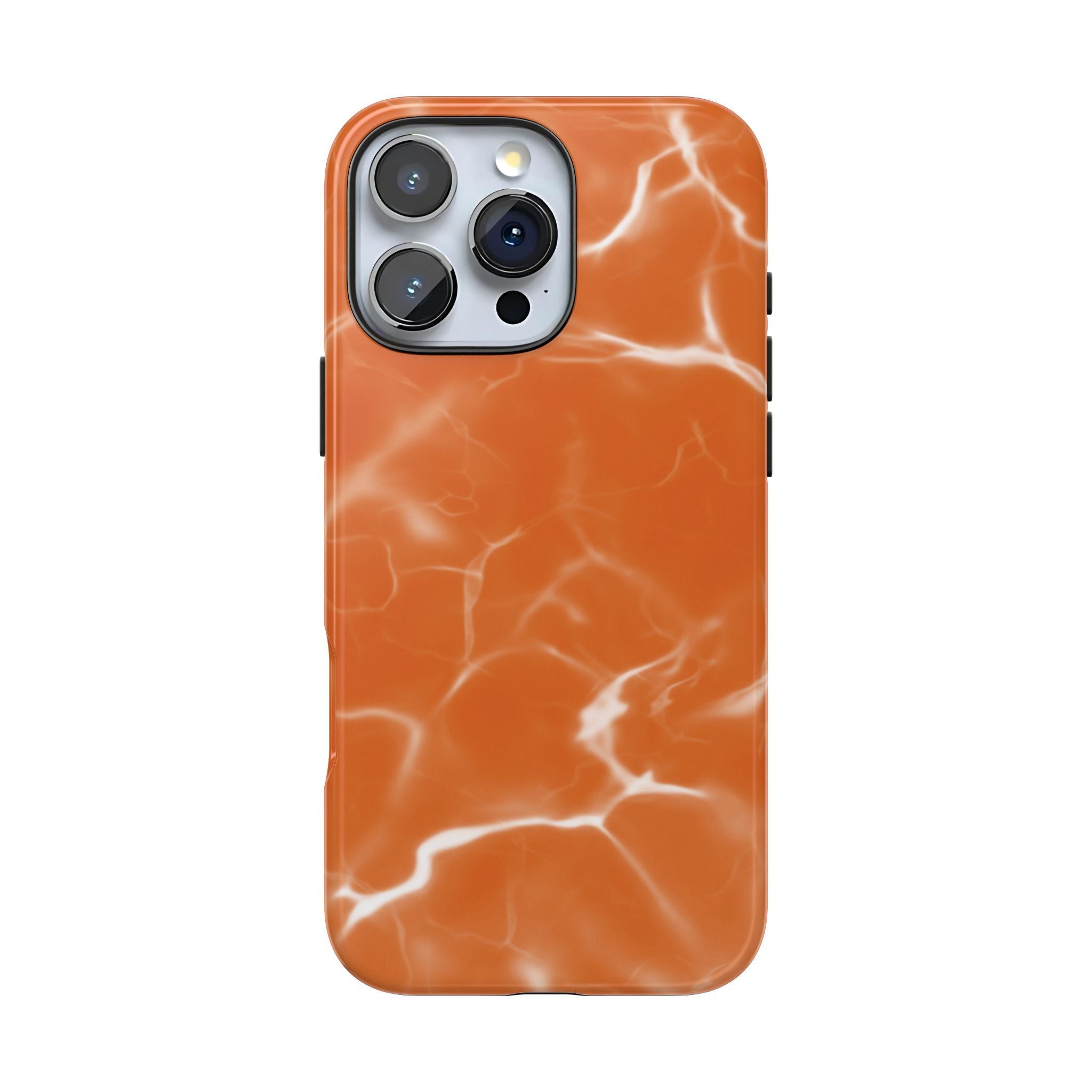 Electric Orange Marbled iPhone Case