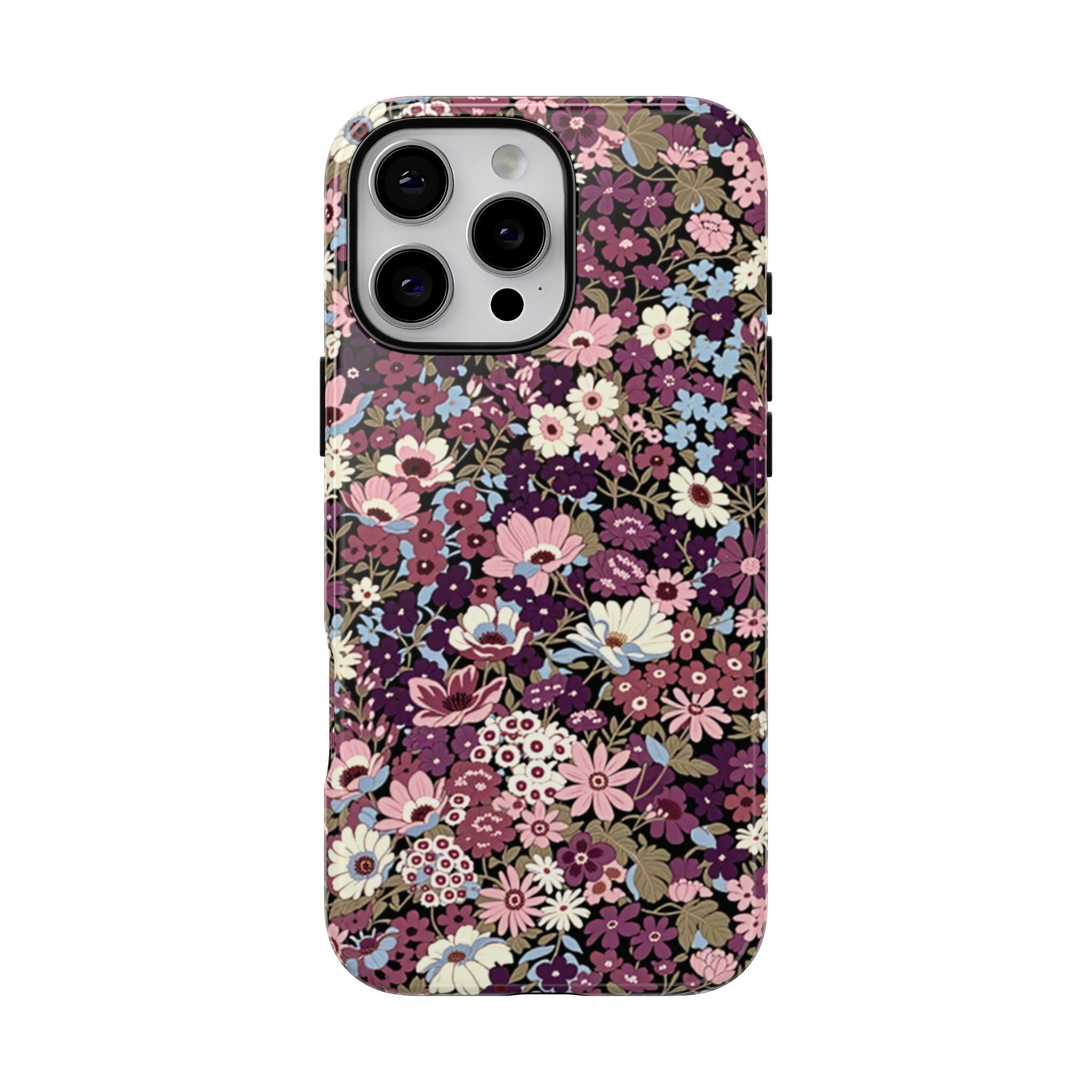 Coque iPhone à motif de prunes sucrées | Fleurs violettes
