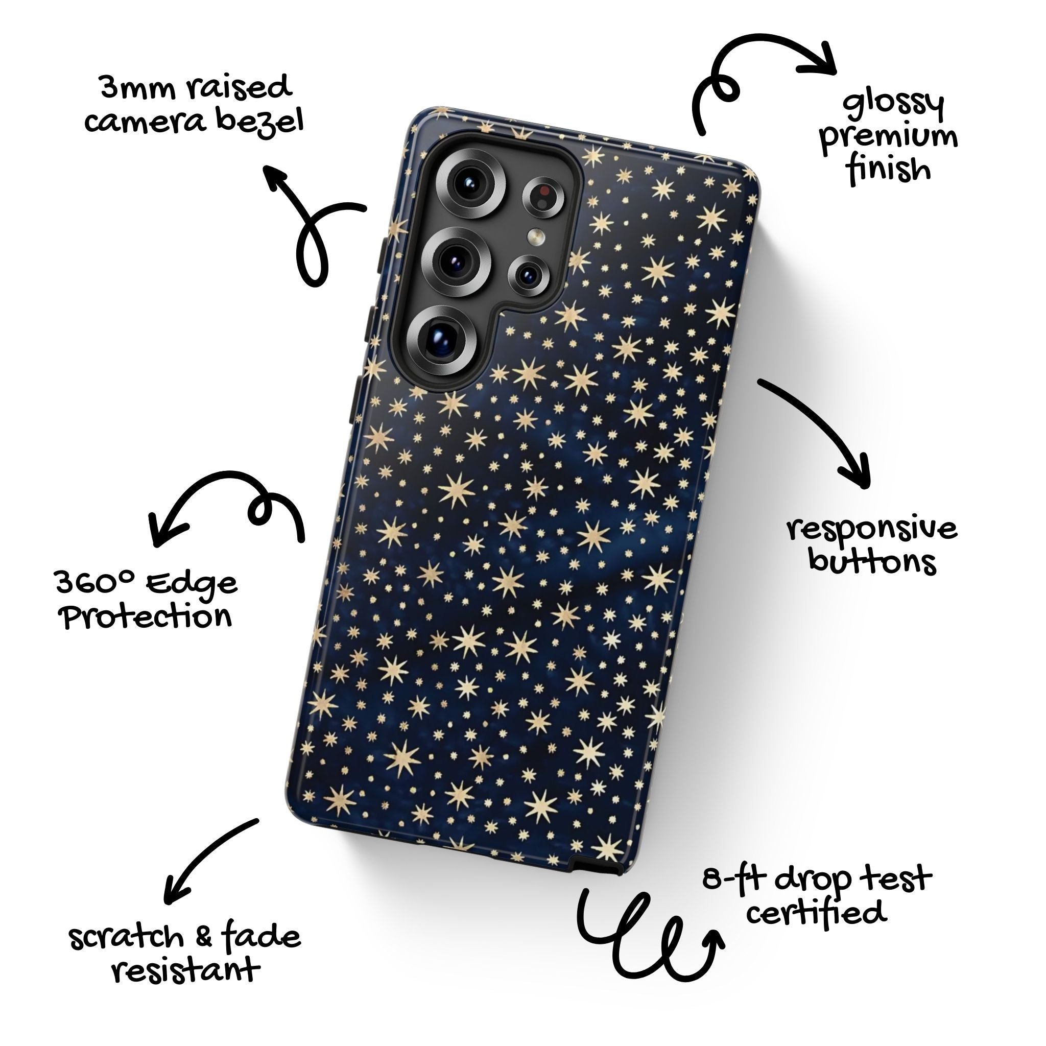 Ciel nocturne | Coque Galaxy avec étoiles bleues