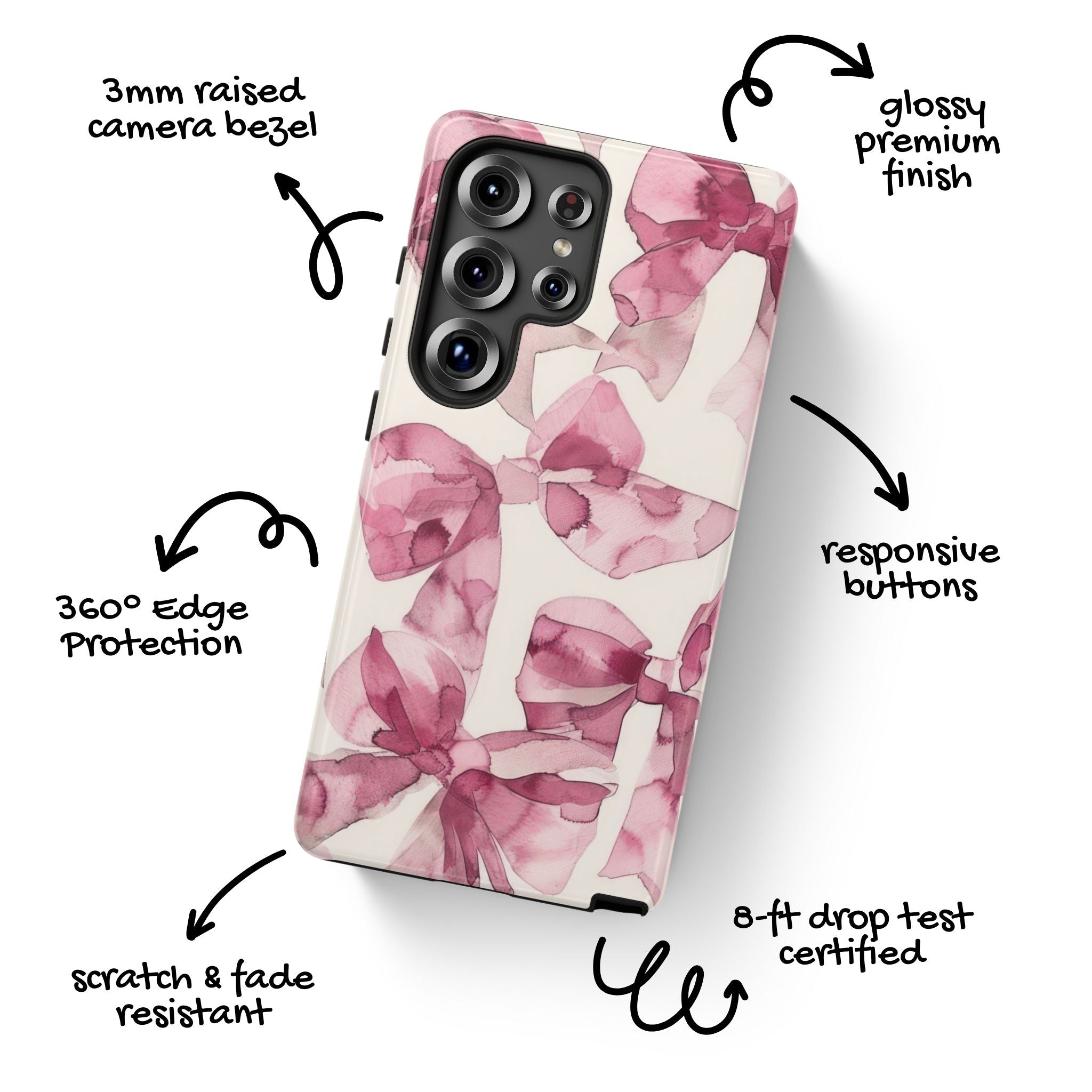 Whimsy Pink Bow Galaxy Case