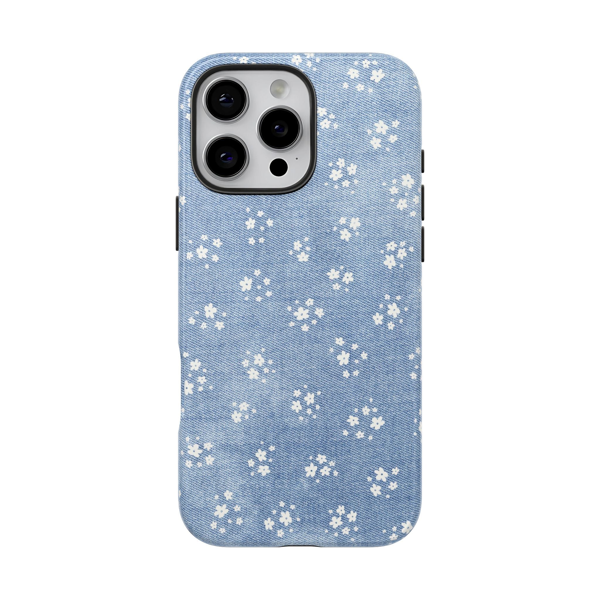 Denim Daisy Floral iPhone Case