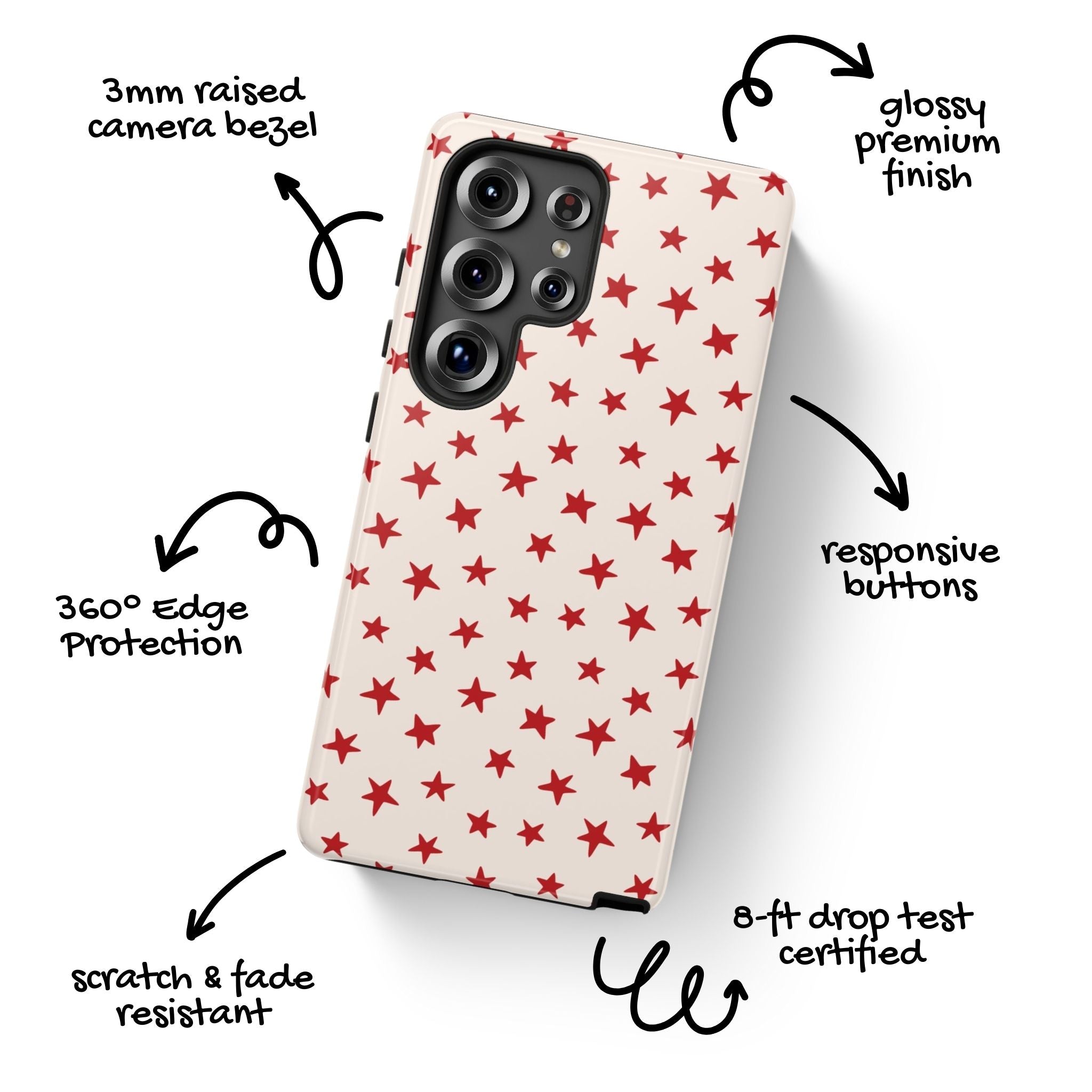Starstruck Red Stars Galaxy Case