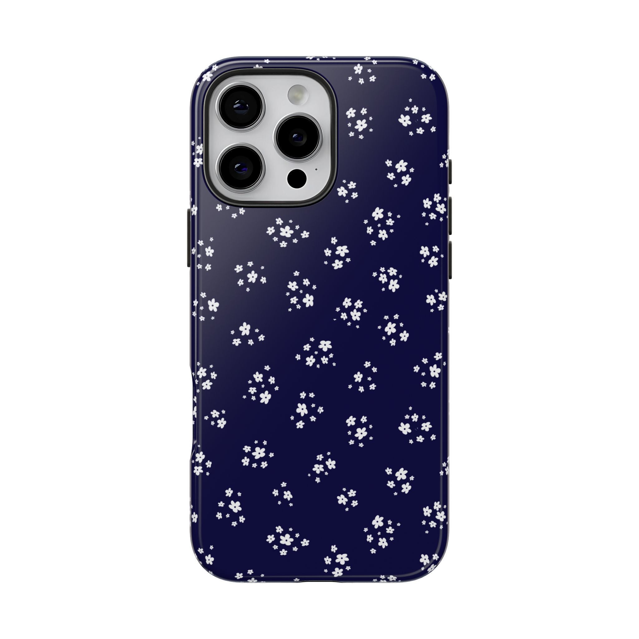 Navy Blooms Floral iPhone Case