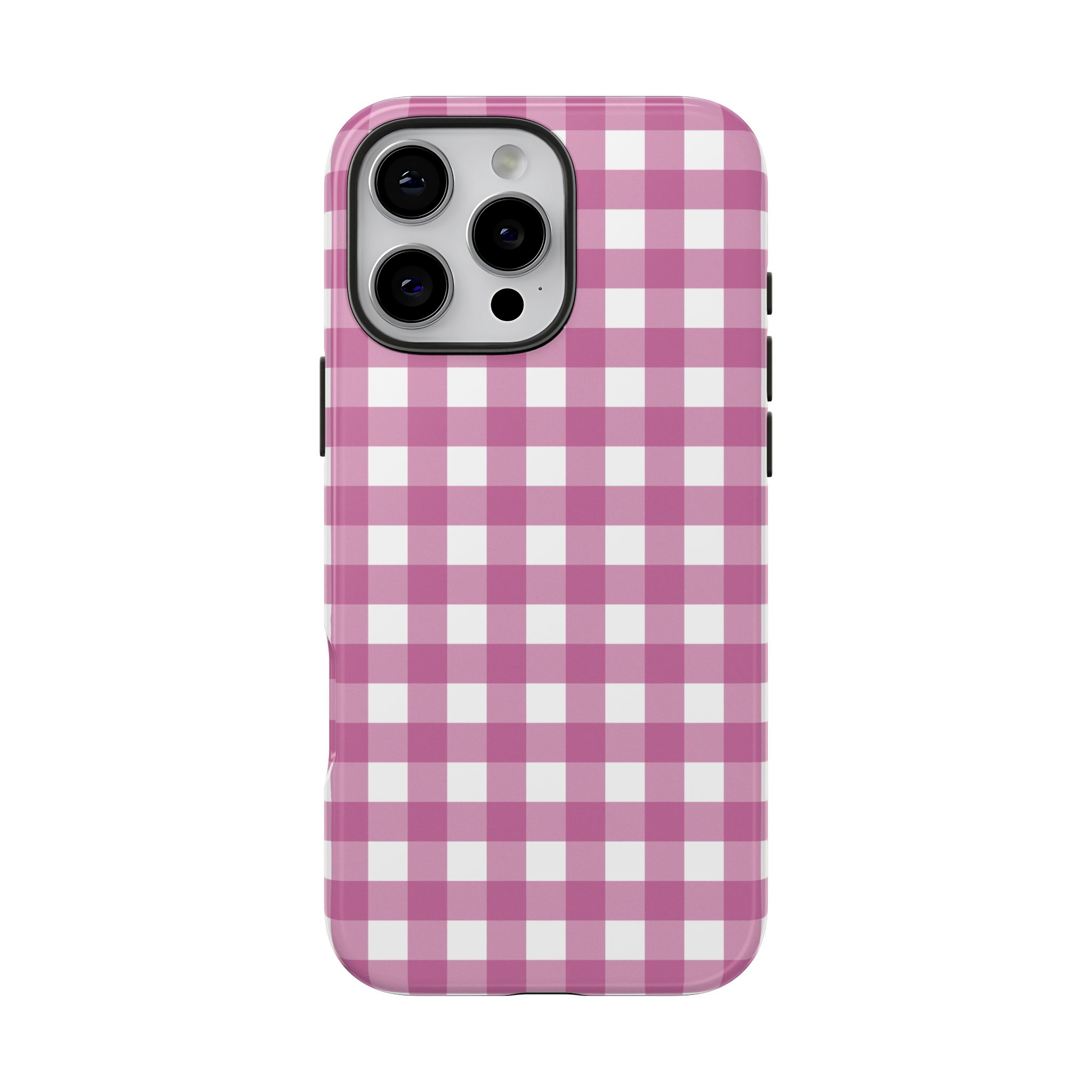 Pink Plaid Gingham Check iPhone Case