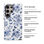 Butterfly Garden Blue Floral Galaxy Case