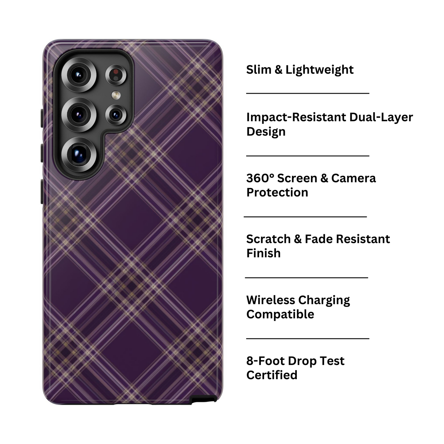 Plum Plaid | Preppy Purple Galaxy Case