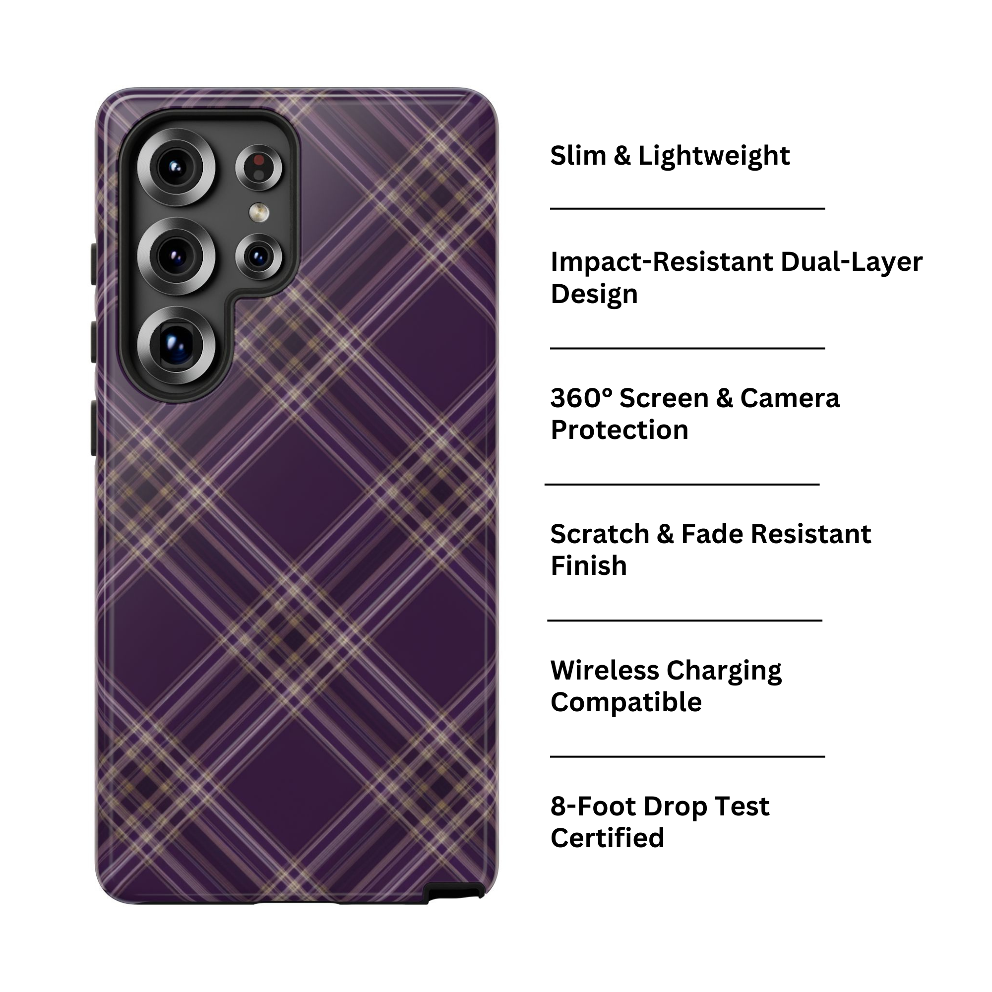 Plum Plaid Galaxy Case